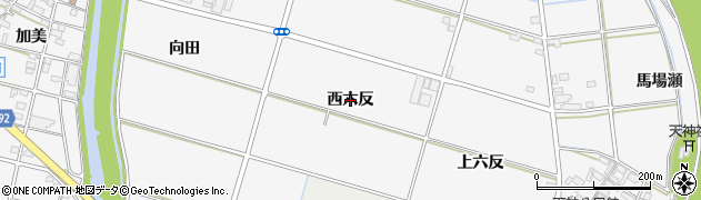愛知県安城市小川町（西六反）周辺の地図