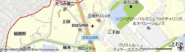 愛知県額田郡幸田町坂崎西長根周辺の地図