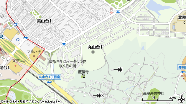 〒666-0152 兵庫県川西市丸山台の地図