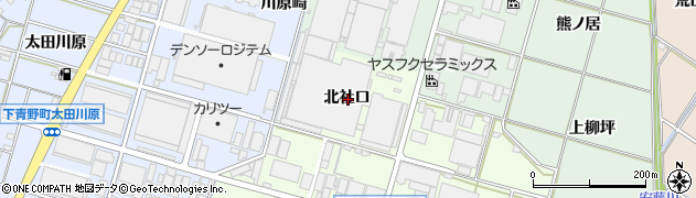 愛知県岡崎市上三ツ木町北社口周辺の地図