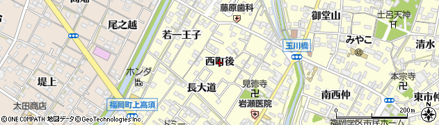 愛知県岡崎市福岡町（西町後）周辺の地図
