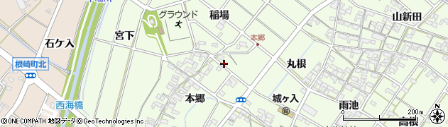 愛知県安城市城ケ入町（本郷）周辺の地図