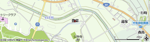 愛知県新城市豊栄周辺の地図