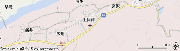 愛知県新城市日吉（上貝津）周辺の地図