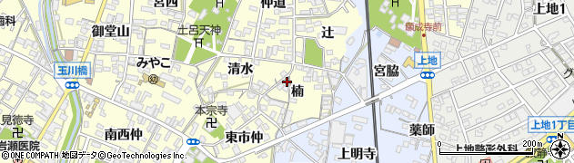 愛知県岡崎市福岡町楠23周辺の地図