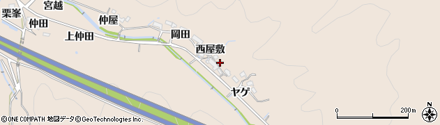 愛知県岡崎市鹿勝川町（西屋敷）周辺の地図