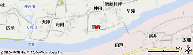 愛知県新城市川路前野周辺の地図