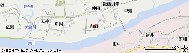 愛知県新城市川路（前野）周辺の地図