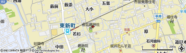 愛知県新城市平井（姥神）周辺の地図