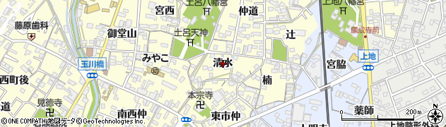 愛知県岡崎市福岡町（清水）周辺の地図