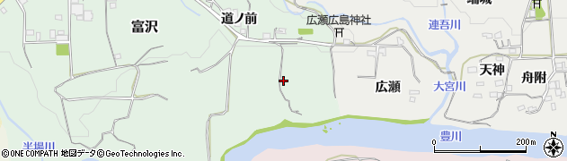 愛知県新城市富沢（廣瀬）周辺の地図
