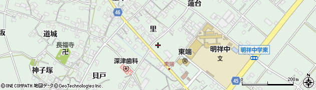 愛知県安城市東端町周辺の地図
