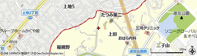 愛知県額田郡幸田町坂崎上田周辺の地図