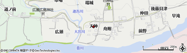 愛知県新城市川路（天神）周辺の地図