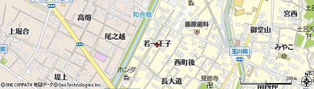 愛知県岡崎市福岡町（若一王子）周辺の地図