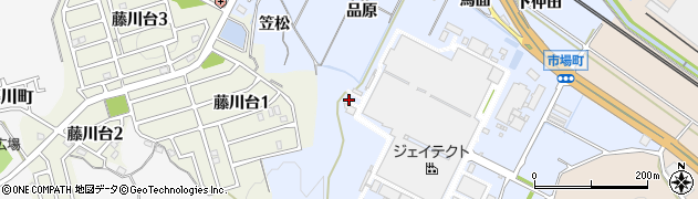 愛知県岡崎市市場町（東笠松）周辺の地図
