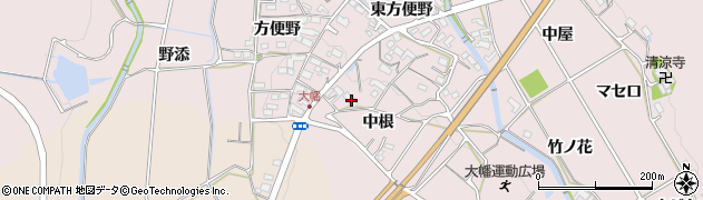 愛知県岡崎市大幡町（中根）周辺の地図