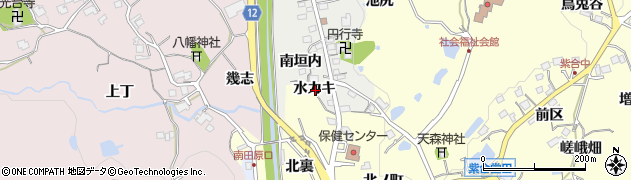 兵庫県川辺郡猪名川町北野水カキ周辺の地図