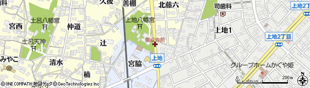 願成寺前周辺の地図
