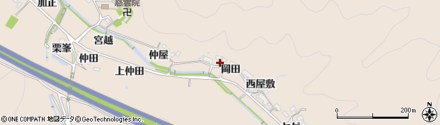 愛知県岡崎市鹿勝川町岡田周辺の地図