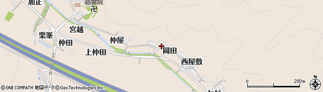 愛知県岡崎市鹿勝川町（岡田）周辺の地図