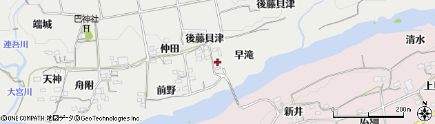 愛知県新城市川路早滝周辺の地図