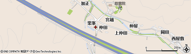 愛知県岡崎市鹿勝川町（栗峯）周辺の地図