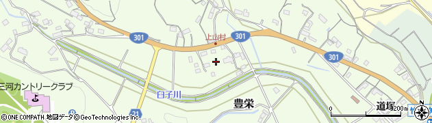 愛知県新城市豊栄中田周辺の地図