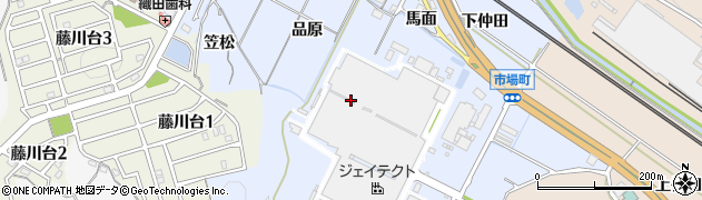愛知県岡崎市市場町（三反田）周辺の地図