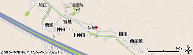 愛知県岡崎市鹿勝川町（仲屋）周辺の地図