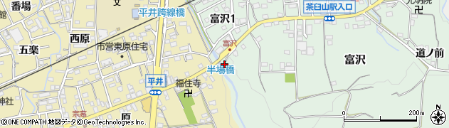 愛知県新城市富沢（半場川）周辺の地図