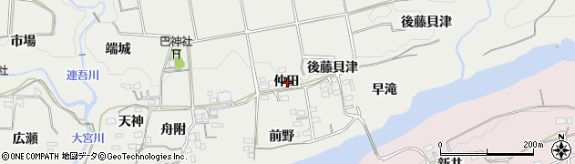 愛知県新城市川路仲田周辺の地図