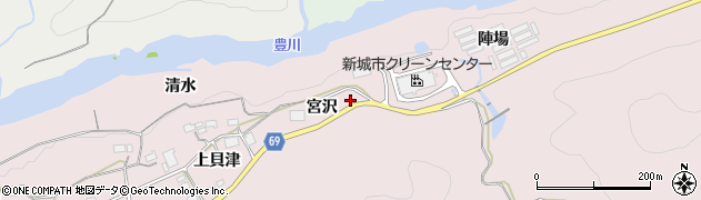 愛知県新城市日吉宮沢周辺の地図