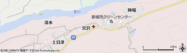 愛知県新城市日吉（宮沢）周辺の地図