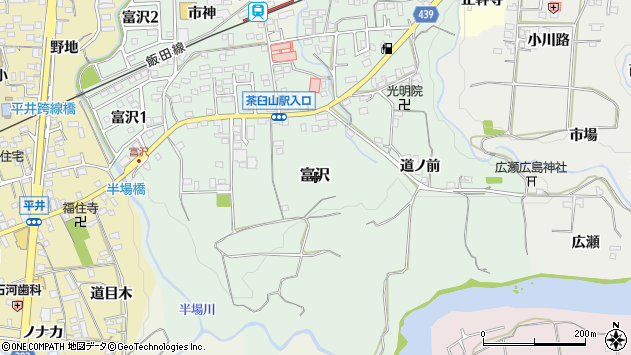 〒441-1307 愛知県新城市富沢の地図