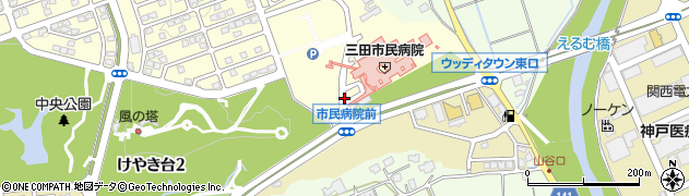 三田市民病院周辺の地図