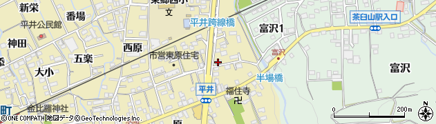 愛知県新城市平井（東原）周辺の地図