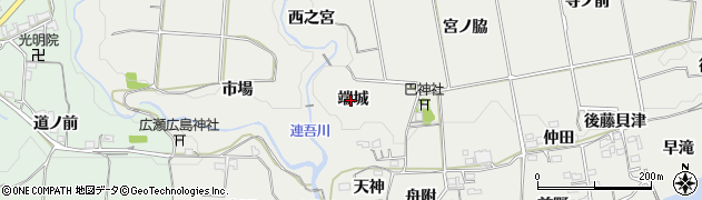 愛知県新城市川路（端城）周辺の地図