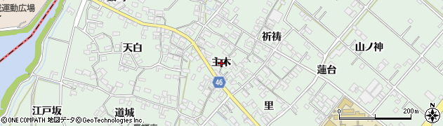 愛知県安城市東端町主木周辺の地図