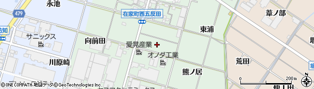 愛知県岡崎市在家町（米野）周辺の地図