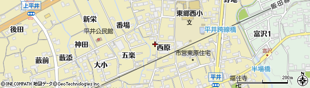 愛知県新城市平井西原周辺の地図