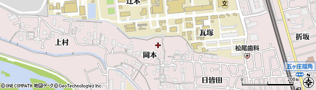 京都府宇治市五ケ庄（岡本）周辺の地図