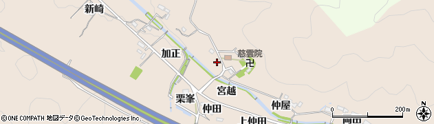 愛知県岡崎市鹿勝川町宮越周辺の地図