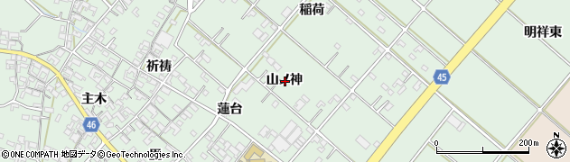 愛知県安城市東端町山ノ神周辺の地図