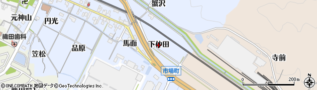 愛知県岡崎市市場町（下仲田）周辺の地図