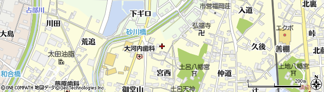 愛知県岡崎市福岡町（山下）周辺の地図