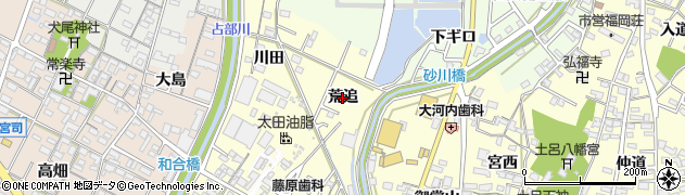 愛知県岡崎市福岡町（荒追）周辺の地図