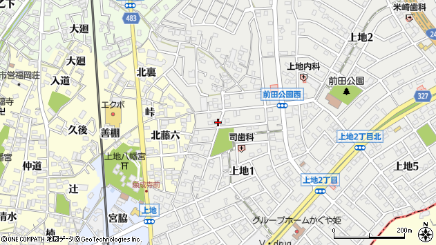 〒444-0823 愛知県岡崎市上地の地図