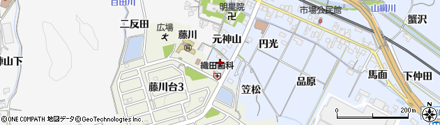 愛知県岡崎市市場町（神山）周辺の地図