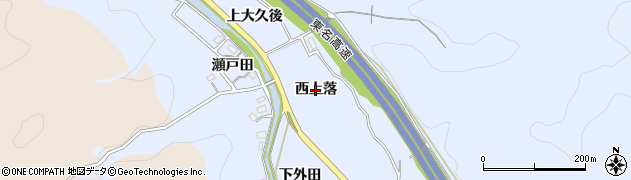 愛知県岡崎市池金町（西上落）周辺の地図